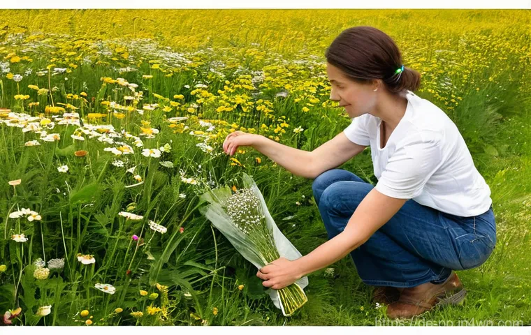 야생화와 식물 보호법의 관계 - **Respectful Foraging under the Handstraußregel**
* **Concept**: A serene outdoor scene depict...
