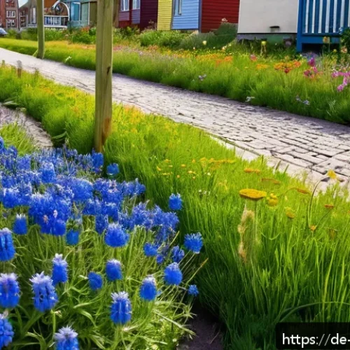 Home 33 도시 환경에서 야생화 보호를 위한 방안 - A vibrant urban wildflower patch in a small city corner featuring a variety of native wildflowers su...