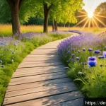 Home 19 도시 공간에서의 야생화 생태계 서비스 - A vibrant urban wildflower meadow in a German city park during late spring, featuring native species...
